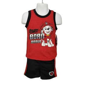 Nickelodeon Paw Patrol Marshall Born Brave 2 piece boys athletic tank top shorts